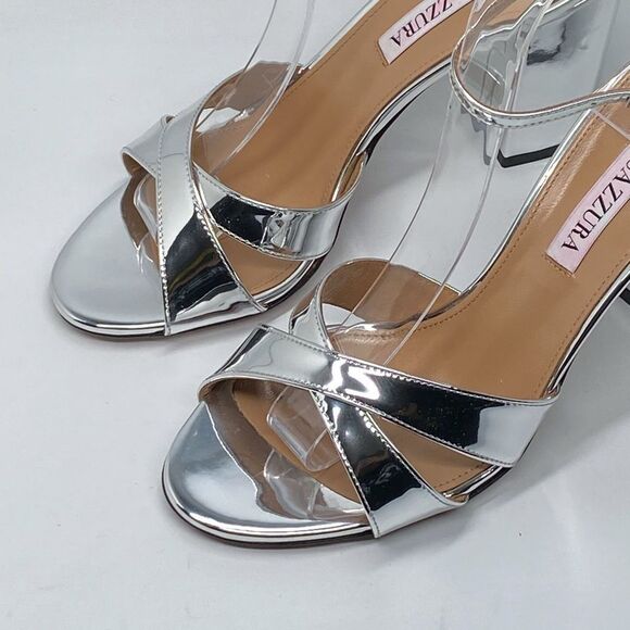 Aquazzura Divine 85MM Metallic Block-Heel Sandals size 37 - Picture 8 of 16